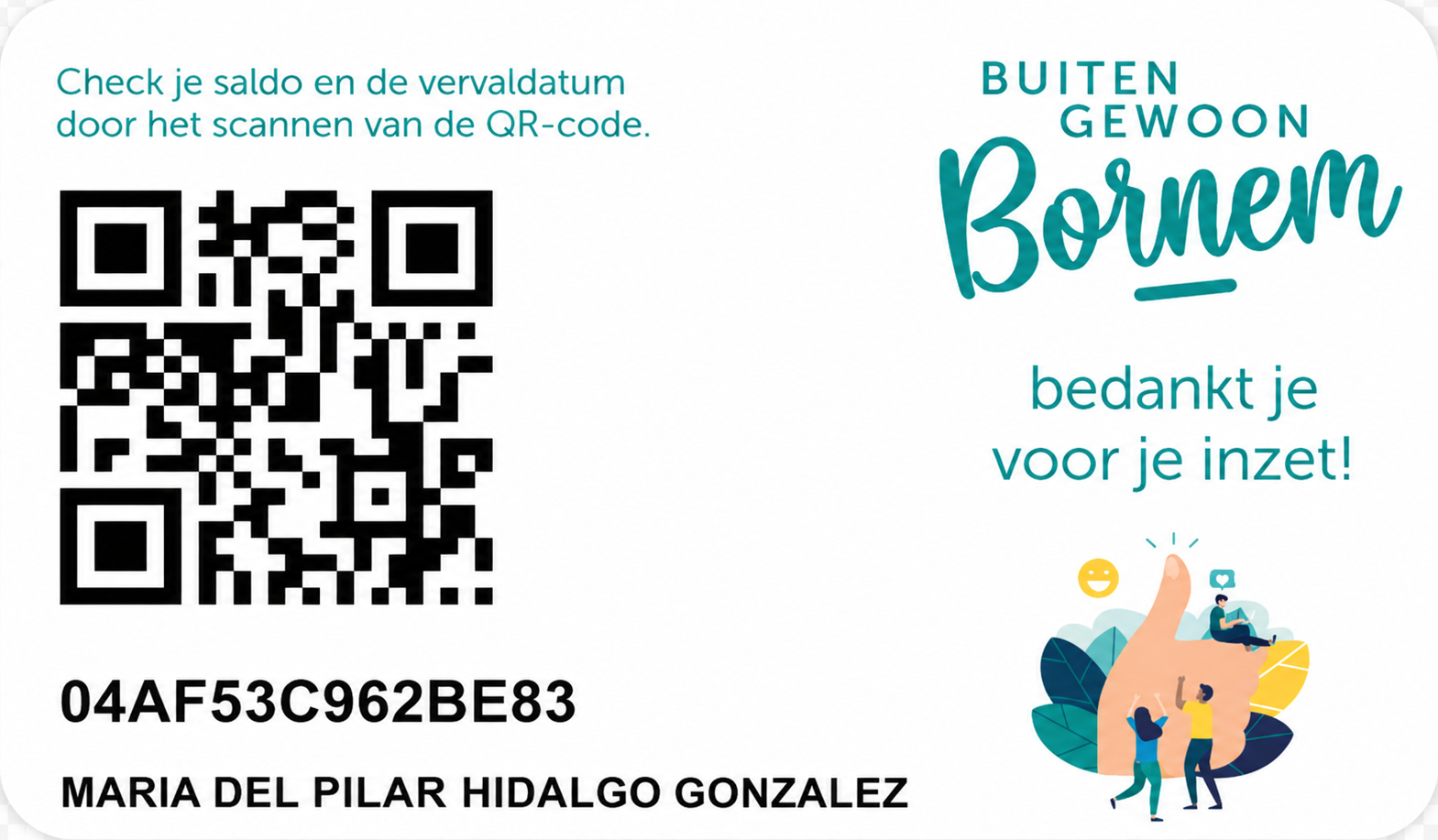 Voorbeelden van consumptiecheques van Gift2Give in Ronse